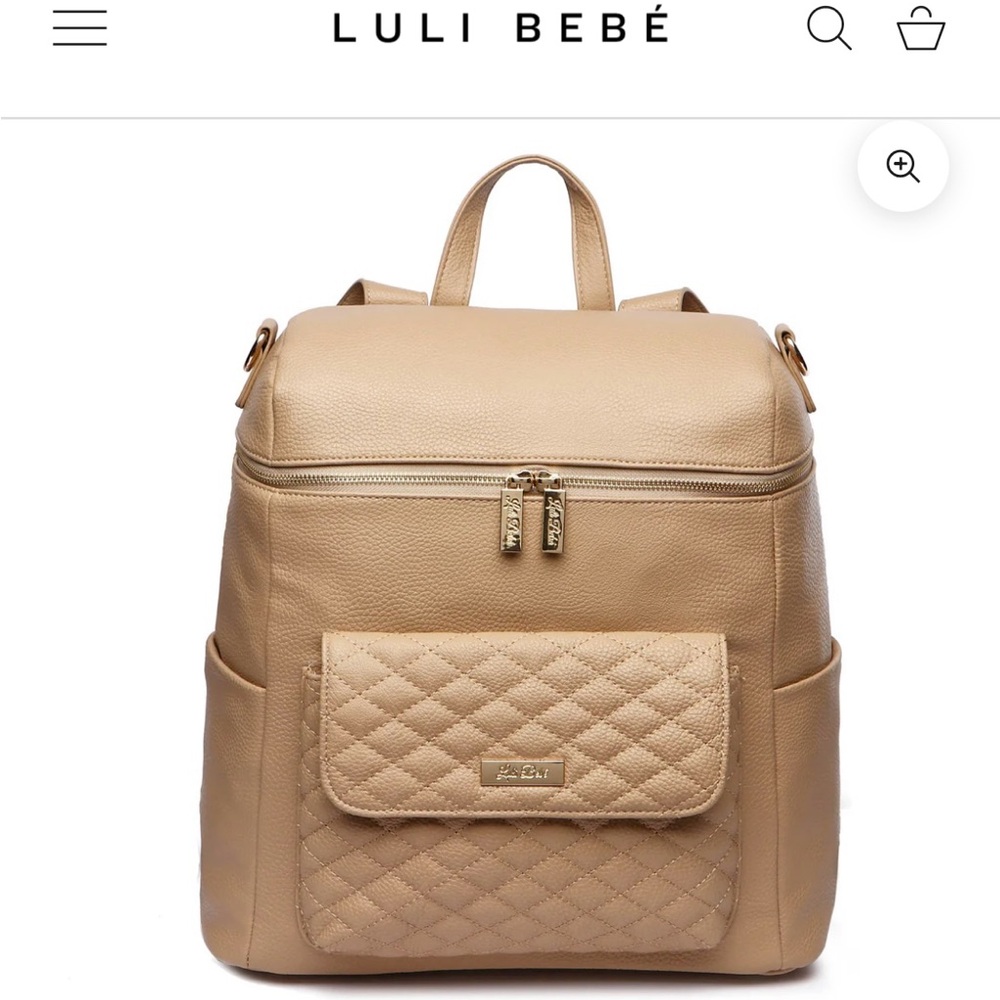 Tan Quilted Leather Backpack
